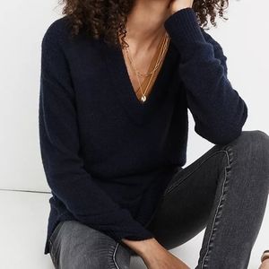 Madewell Bartlett V-Neck Pullover Sweater in Coziest Yarn NWOT SZ XS